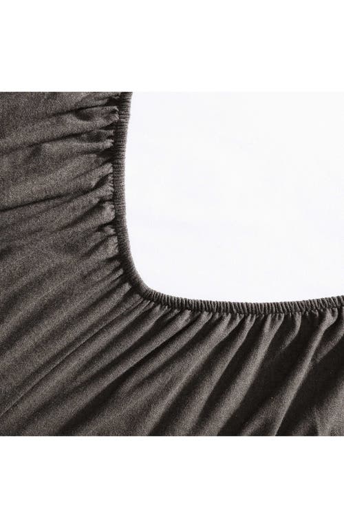 Calvin Klein Mélange Flannel Sheet Set In Chocolate