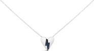 Haus of Brilliance .925 Sterling Silver Blue Diamond Broken Heart Pendant Necklace