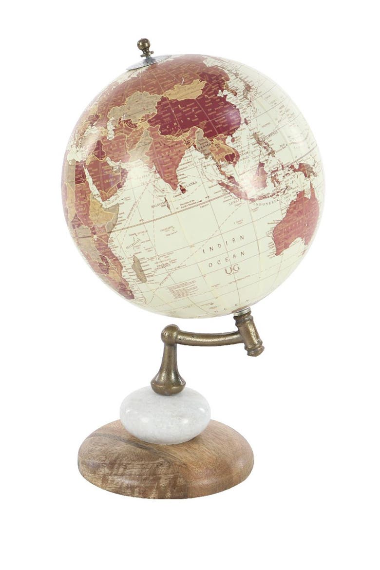 Cream Mango Wood Contemporary Globe Globe, Main, color, CREAM