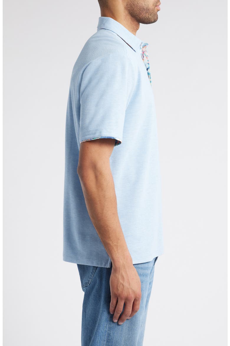 Position Palms 5 O'Clock IslandZone® Piqué Polo, Alternate, color, VACATION BLUE HEATHER