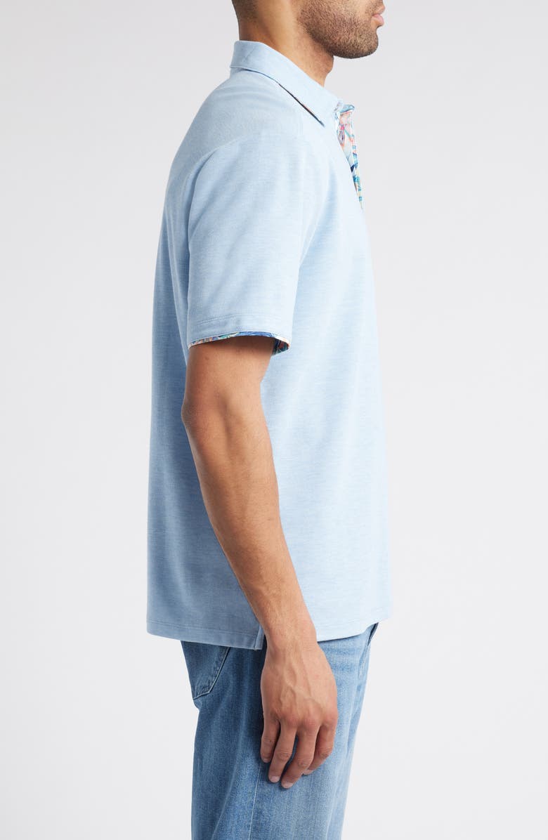 Tommy Bahama Position Palms 5 O'Clock IslandZone<sup>®</sup> Piqué Polo, Alternate, color, Vacation Blue Heather