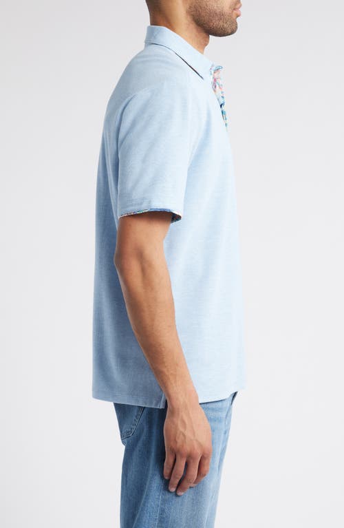 Tommy Bahama Position Palms 5 O'clock Islandzone® Piqué Polo In Vacation Blue Heather