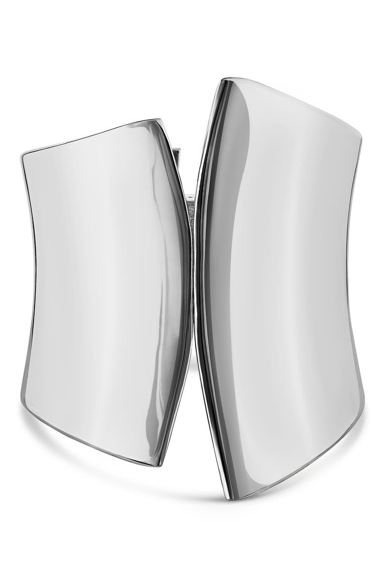 Wide Hinged Asymmetric Cuff Bracelet (Nordstrom Exclusive), Main, color, SILVER