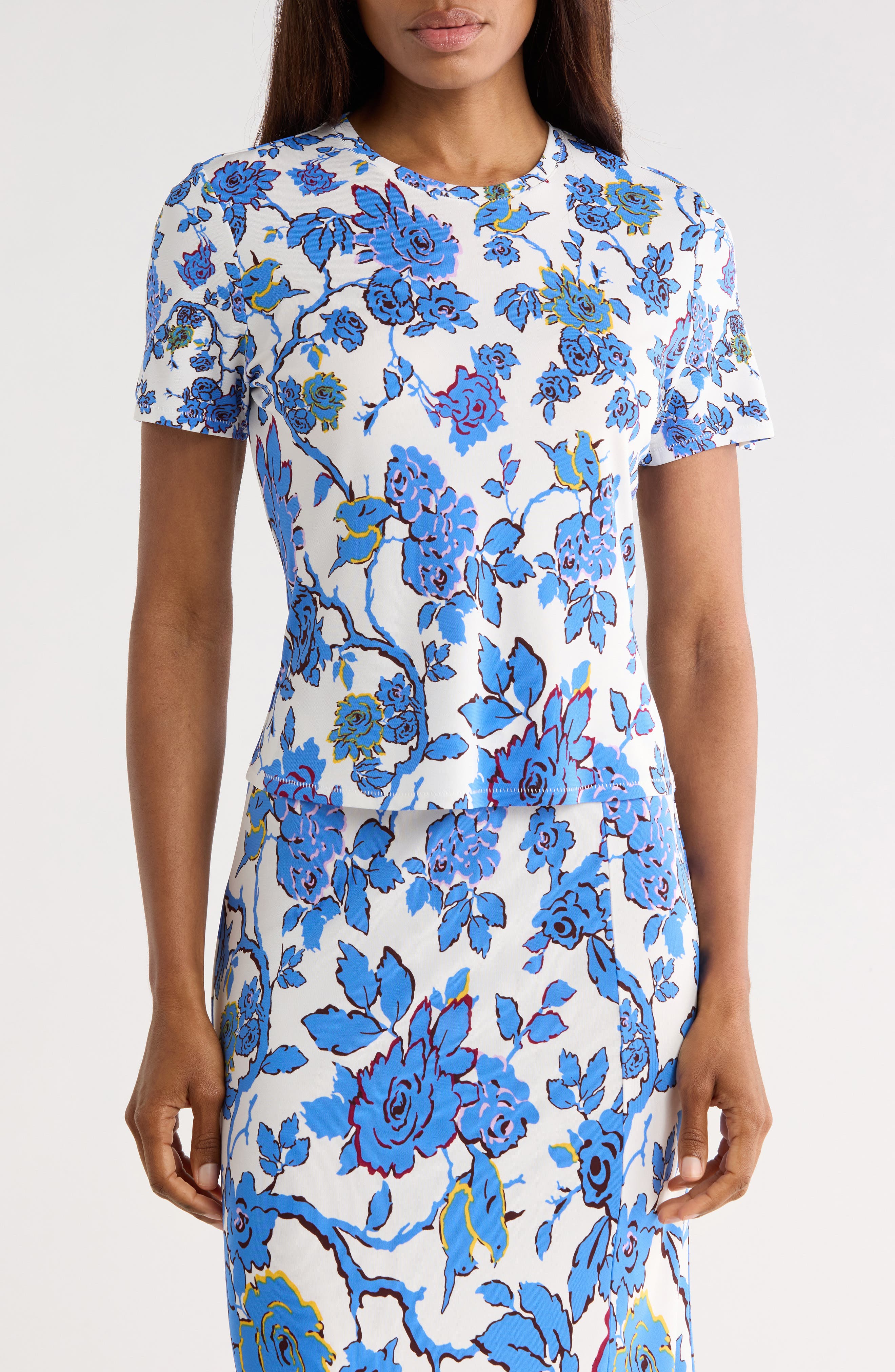 Diane von Furstenberg Floral Short Sleeve Top