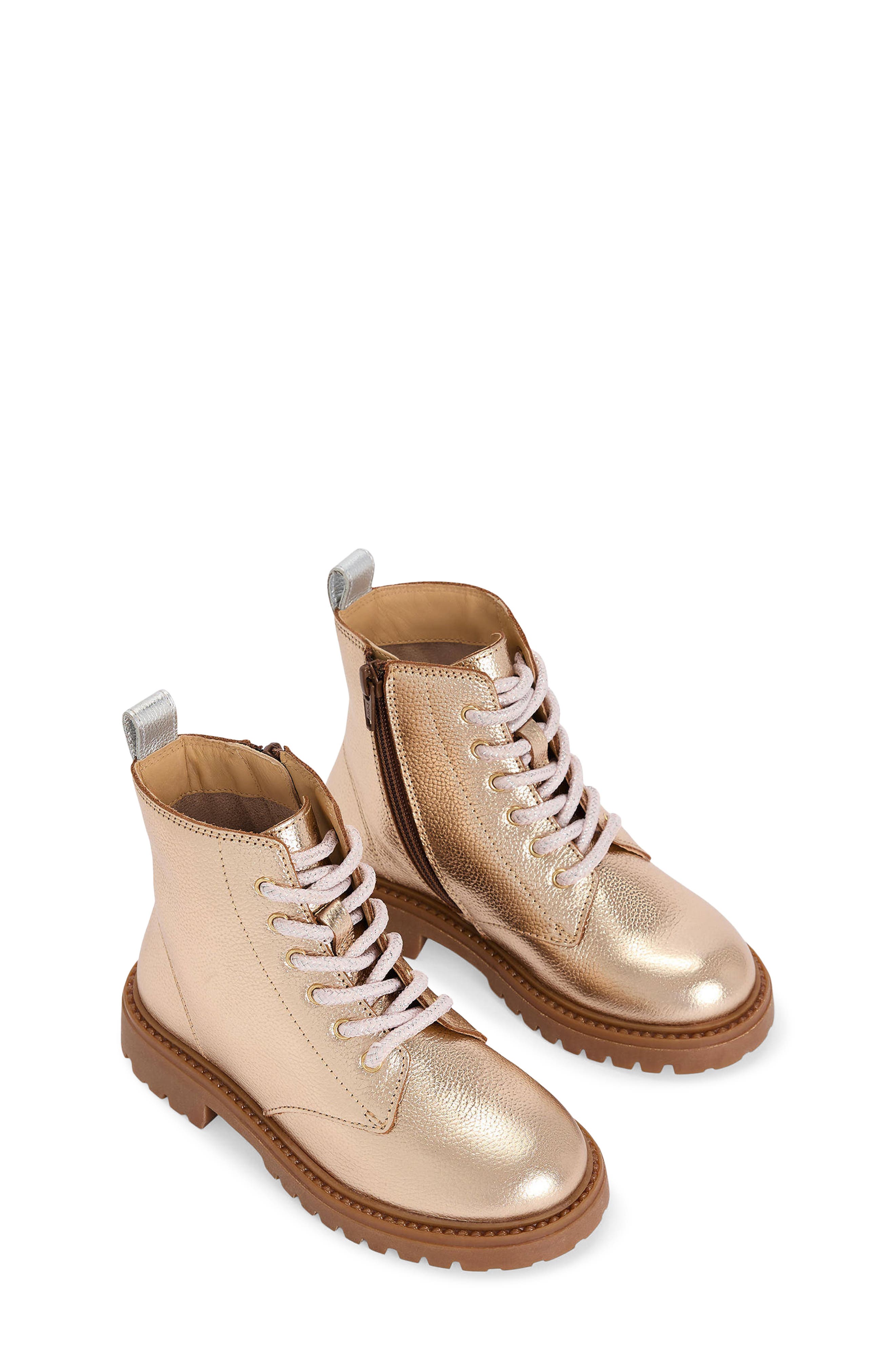 Kids' Chunky Combat Boot, Alternate, color, GOLD