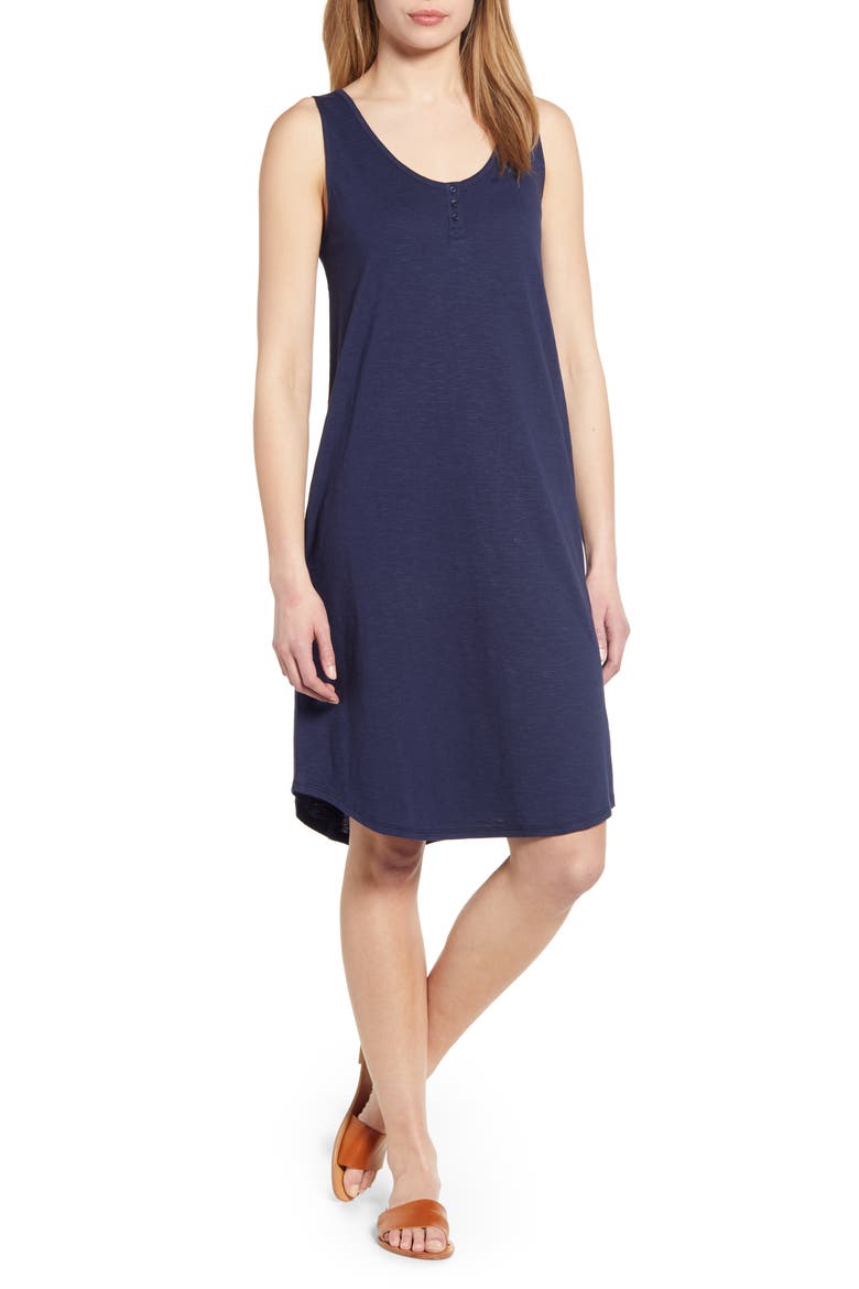 Shirttail Hem Tank Dress, Main, color, NAVY PEACOAT
