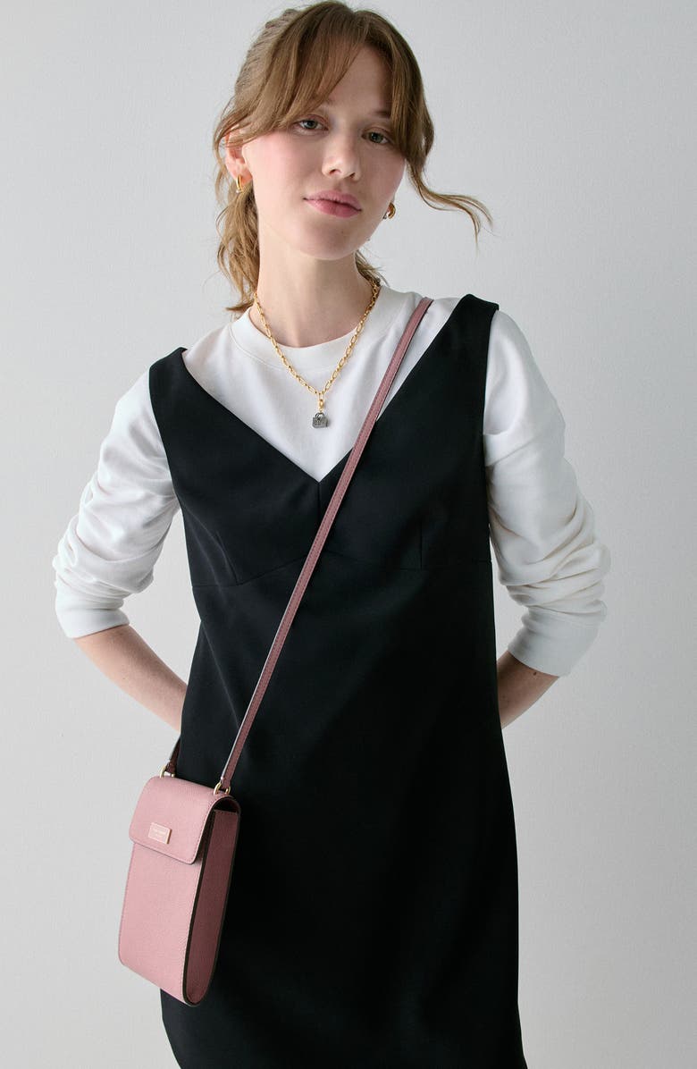 Kate Spade New York serena pebble leather north/south phone crossbody bag, Alternate, color, Dusk Rose