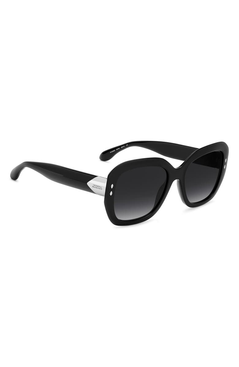 Isabel Marant 55mm Rectangular Sunglasses, Alternate, color, Black/ Dark Grey Sf