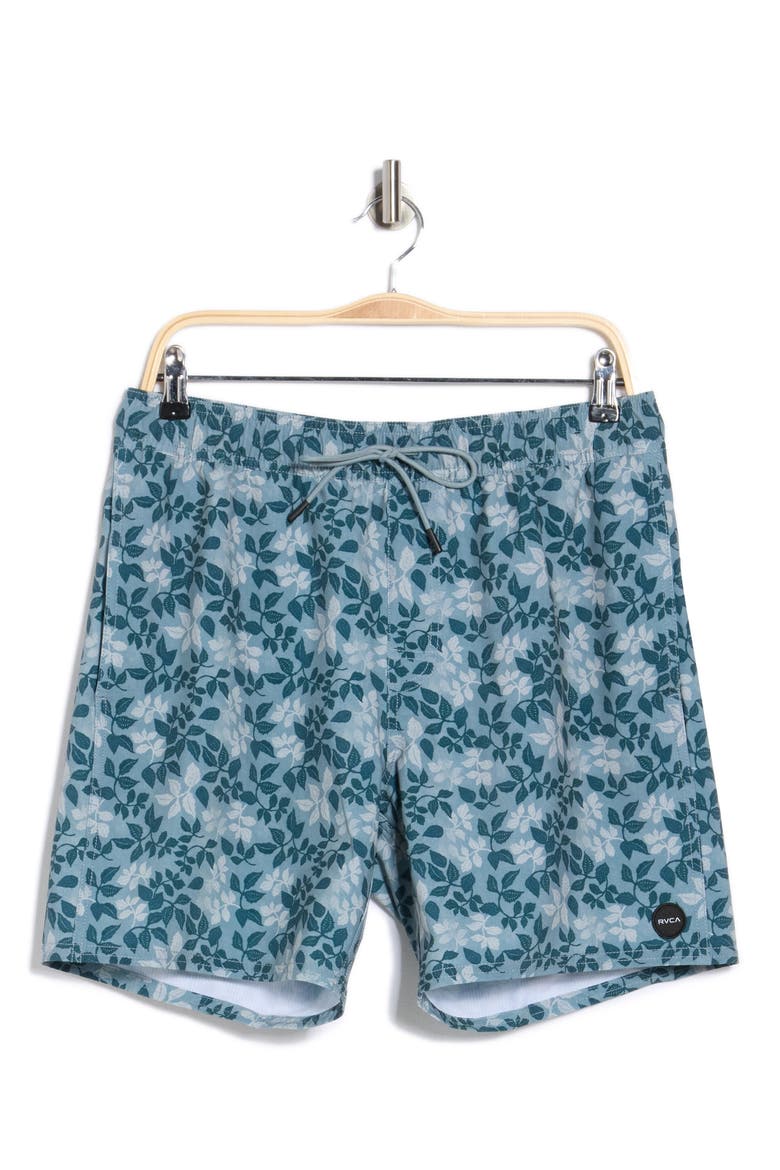 Tropical Print Board Shorts, Alternate, color, LEAD