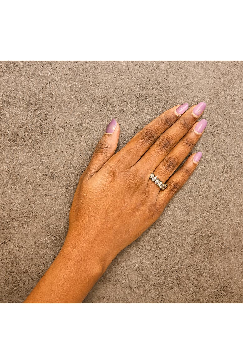 14K Gold 1 2/3 Cttw Lab Grown Pear Shaped Diamond Band Ring, Alternate, color, Yellow Gold
