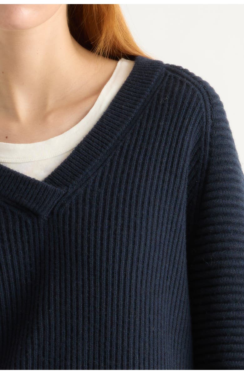 Modern Citizen Malala Organic Cotton-Wool Ottoman Sweater, Alternate, color, Navy