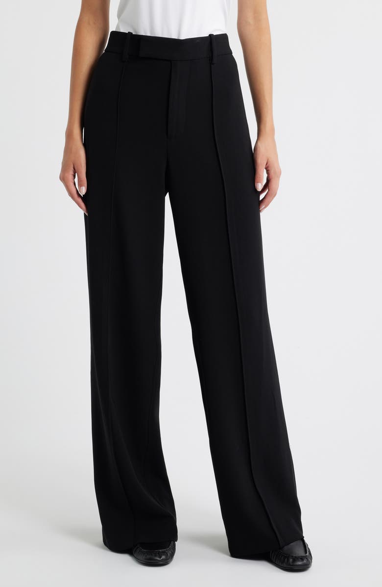 Proenza Schouler Weyes Crepe Straight Leg Pants, Main, color, Black