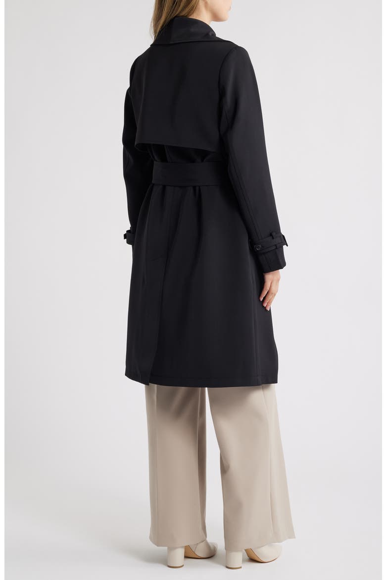 Belted Trench Coat, Alternate, color, BLACK