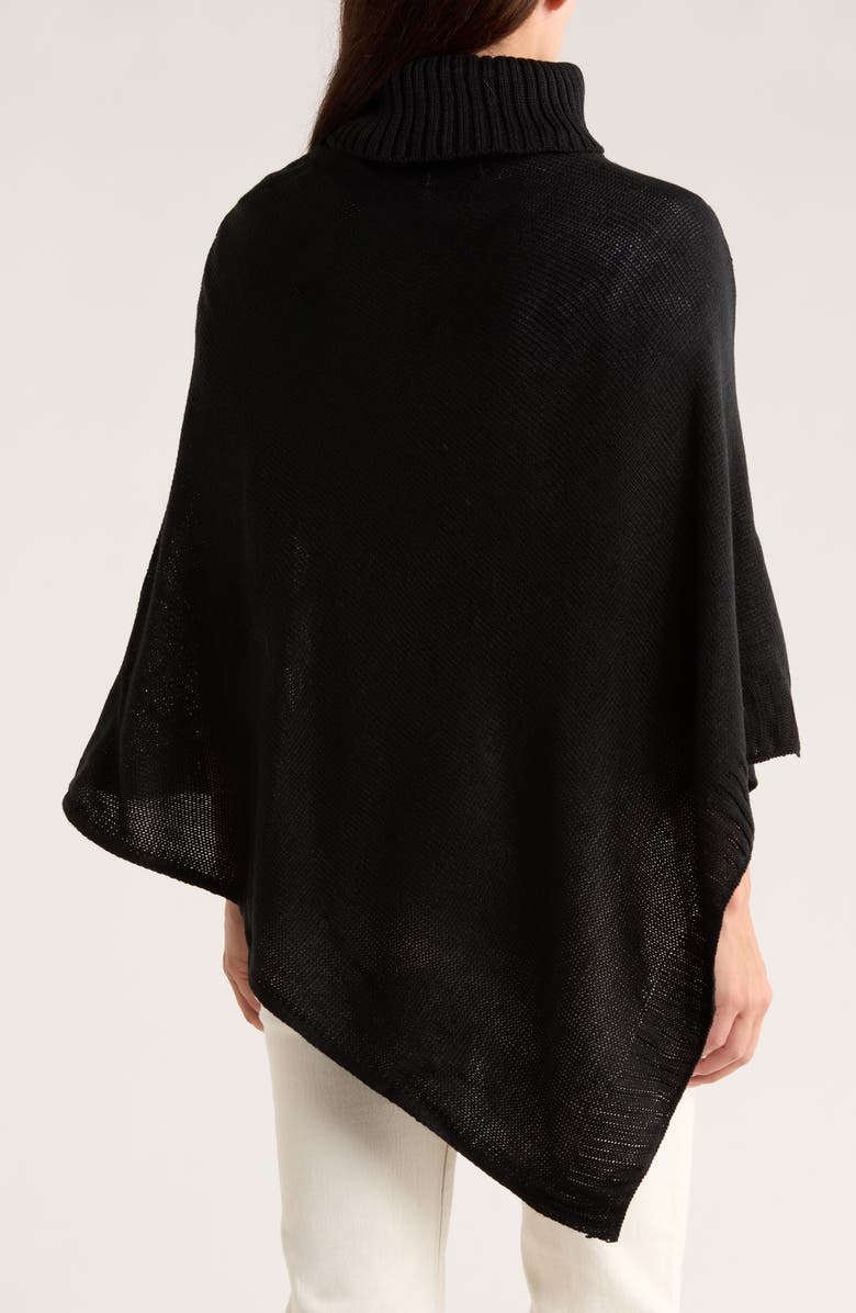 Nanette Lepore Mixed Weave Poncho, Alternate, color, Black