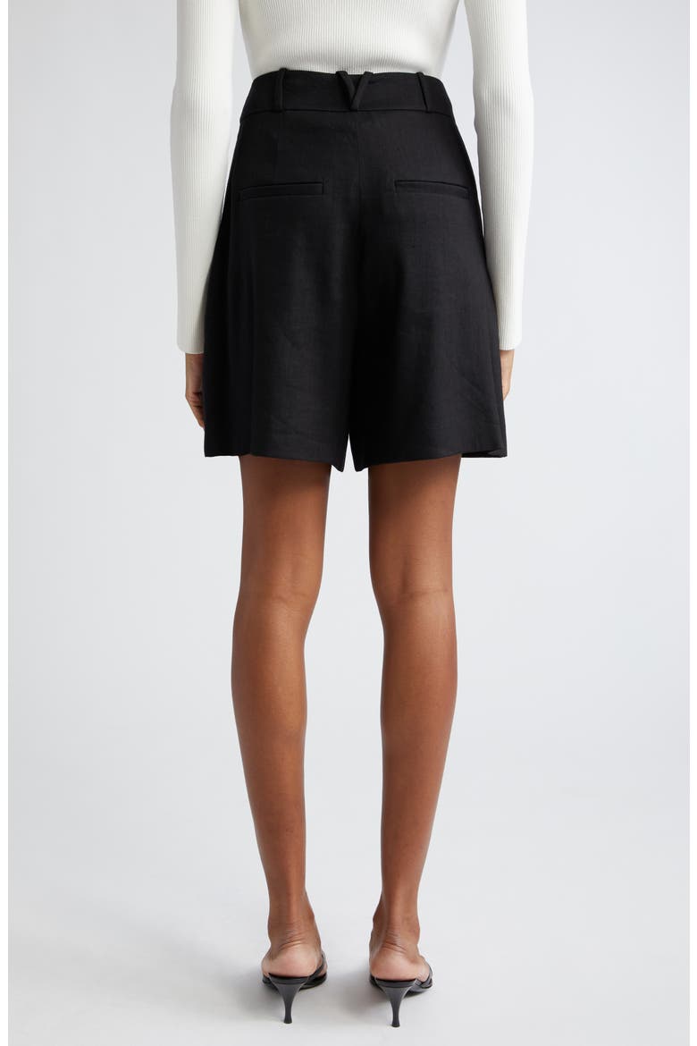 Noemi Linen Blend Shorts, Alternate, color, BLACK