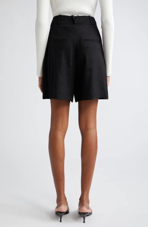 Shop Veronica Beard Noemi Linen Blend Shorts In Black