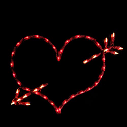 Northlight Lighted Heart And Arrow Valentine's Day Window Silhouette In Red