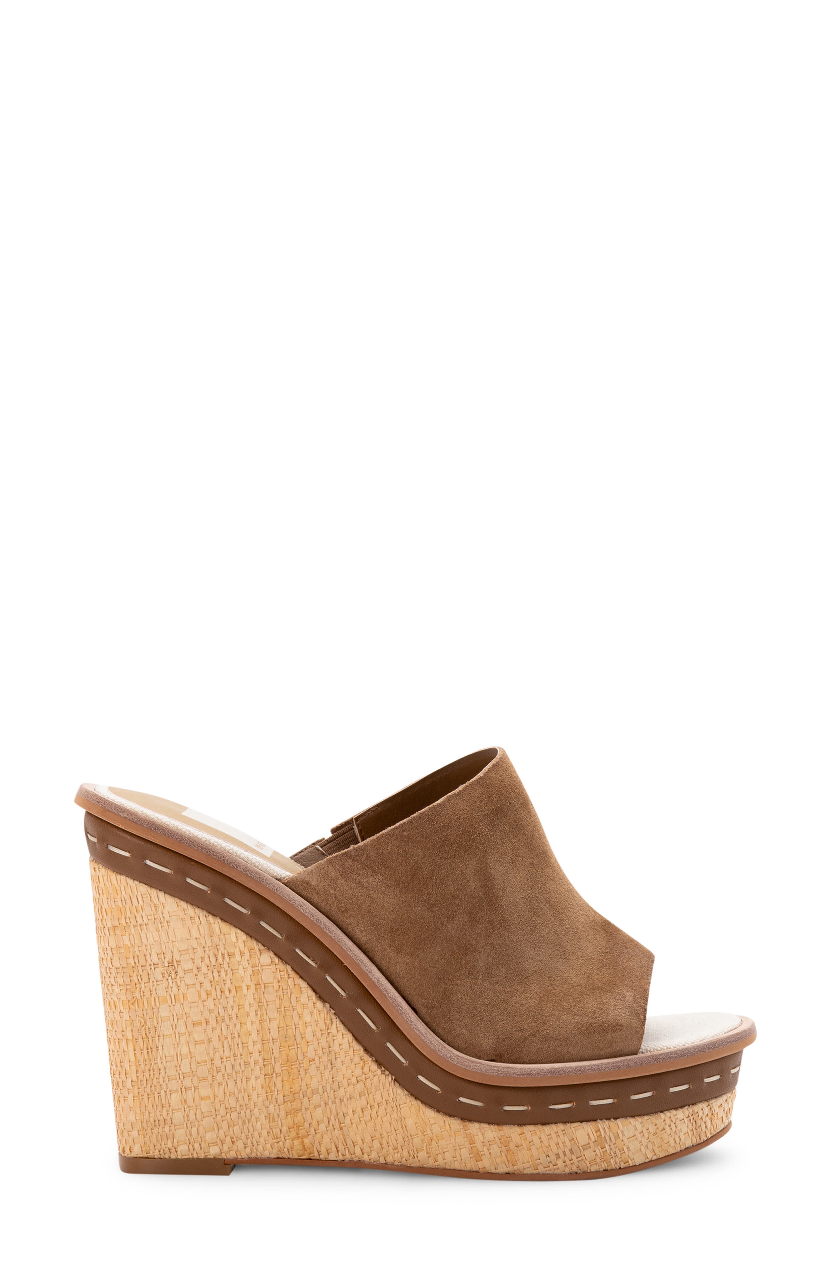 Bonny Platform Wedge Slide Sandal, Alternate, color, DARK SADDLE SUEDE