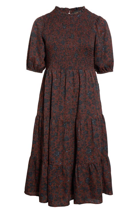 Kalida Beau Frazier Smocked Tiered Midi Dress