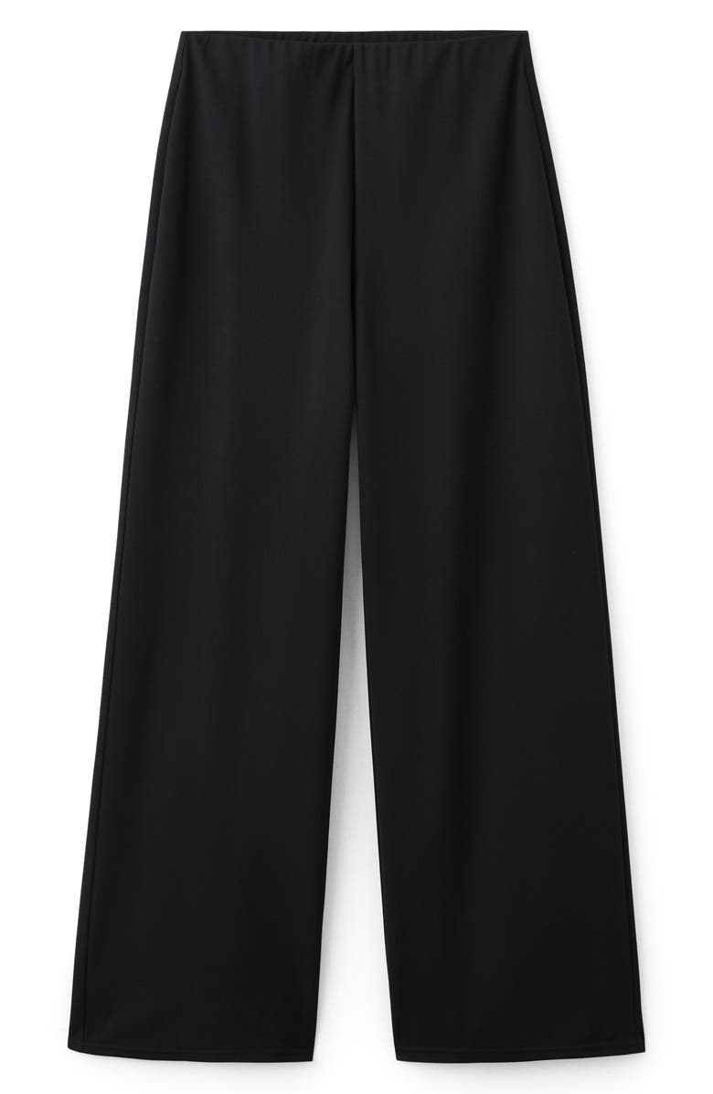 MANGO Pull-On Straight Leg Pants, Alternate, color, Black