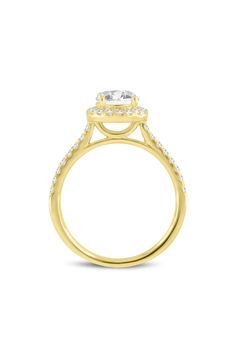LuvMyJewelry Solstice 14K Yellow Gold Round Cut Lab Grown Round Diamond Halo Engagement Ring - 1.3 Ct, Alternate, color, 14K Yellow Gold