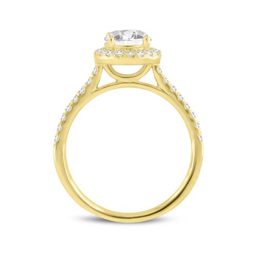 Luvmyjewelry Solstice 14k Yellow Gold Round Cut Lab Grown Round Diamond Halo Engagement Ring In 14k Yellow Gold