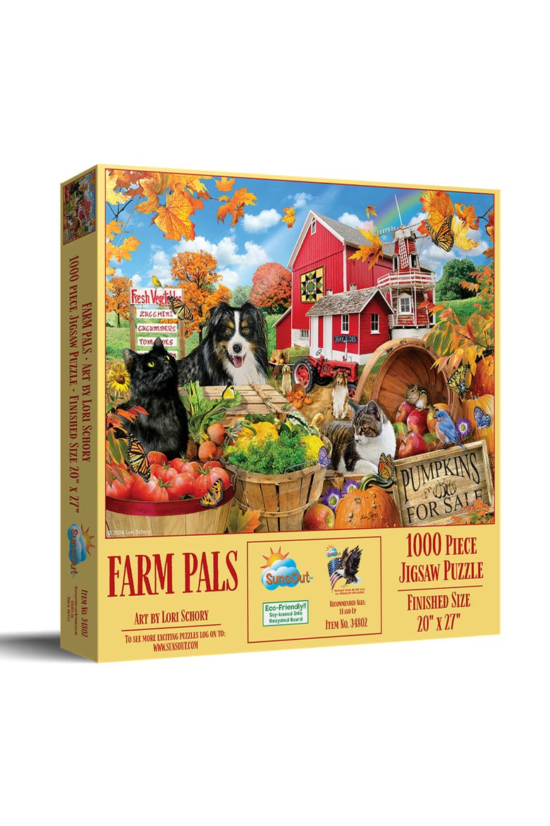 Farm Pals 1000 piece Jigsaw Puzzle for Adults, Main, color, Multicolor