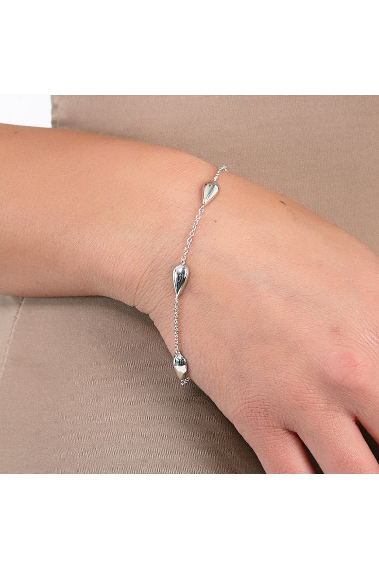 Station Tear Drop Bracelet, Alternate, color, Sterling Silver