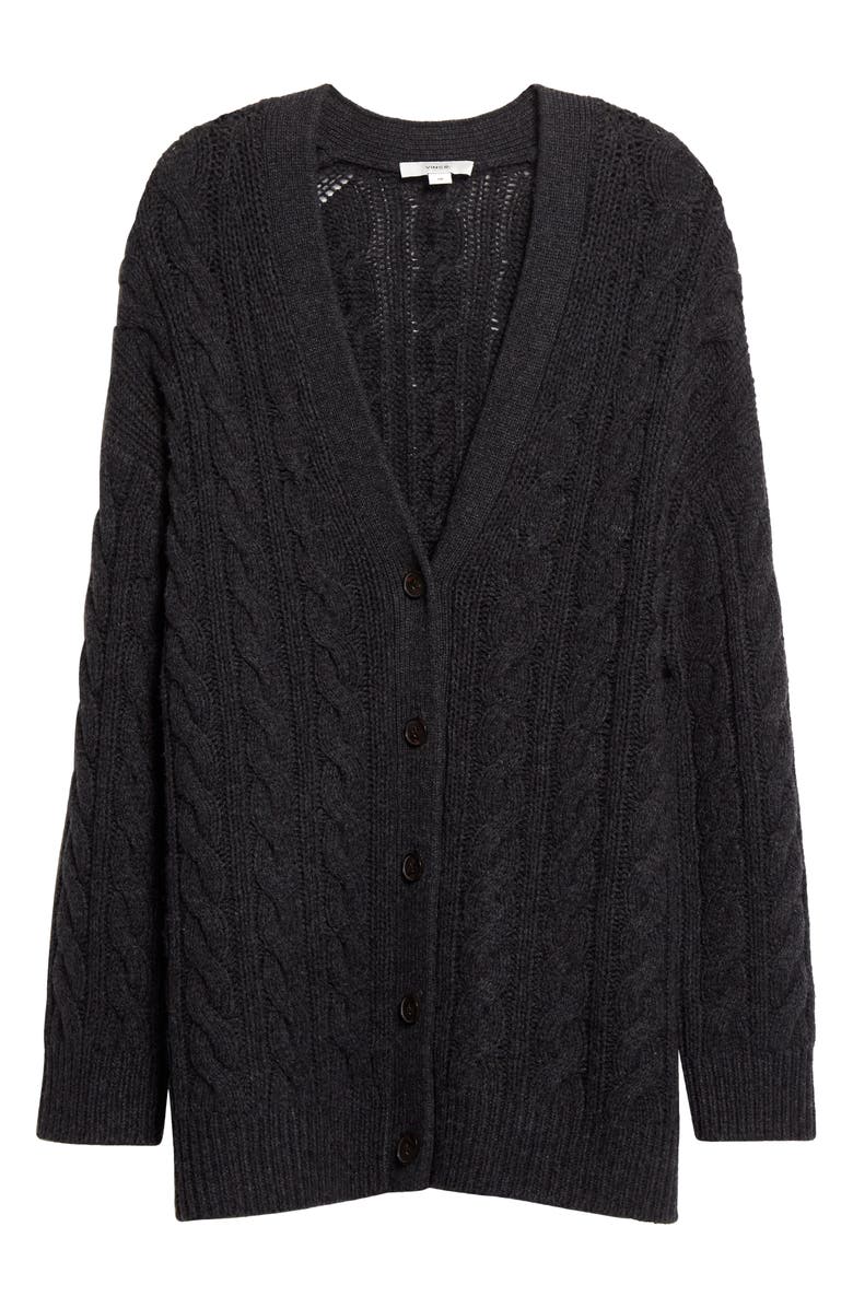 Vince Oversize Wool & Cashmere Cable Cardigan, Alternate, color, 