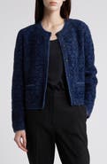 KOBI HALPERIN Evey Metalllic Jacquard Cardigan Sweater
