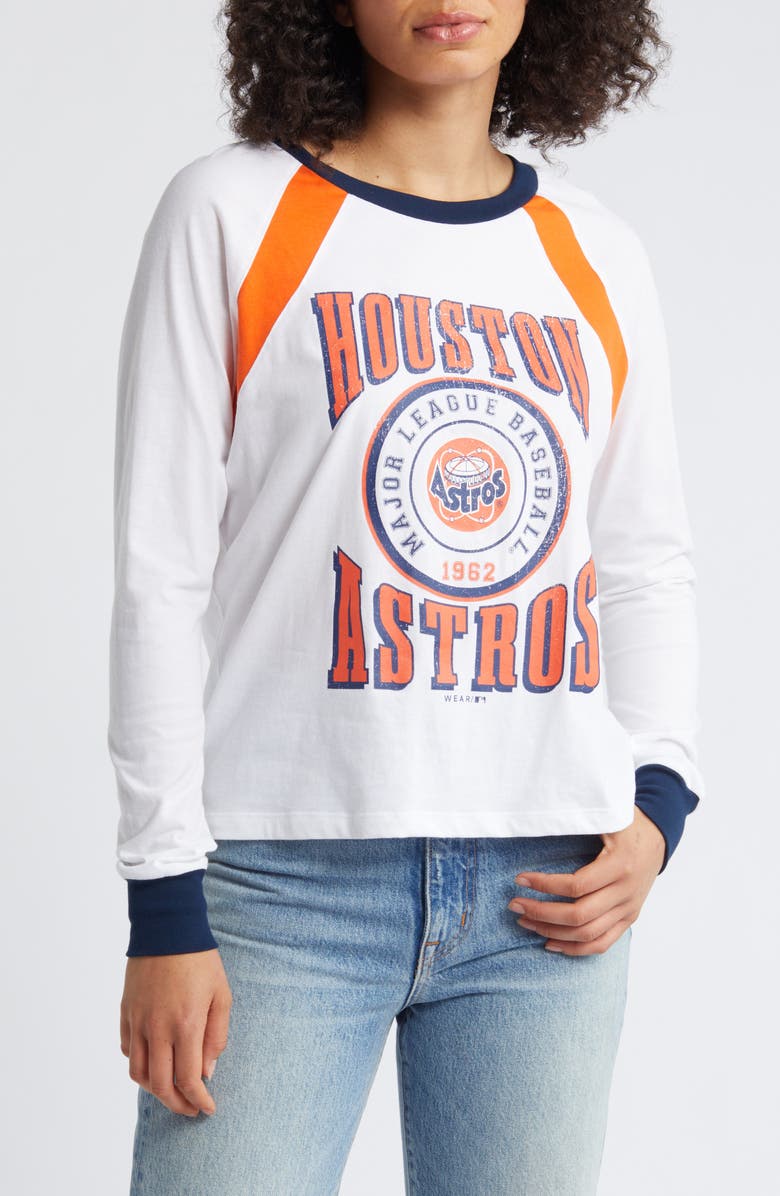 WEAR by Erin Andrews Women's WEAR by Erin Andrews White Houston Astros Raglan Long Sleeve T-Shirt, Main, color, White