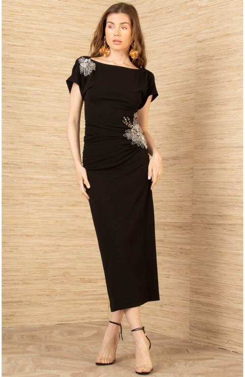 Hale Bob Zainab Midi Beaded Dress In Black