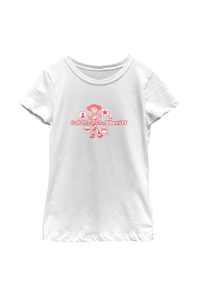 Girls' Call Me The Sheriff T-Shirt, Main, color, White