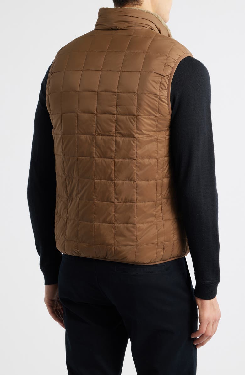 TAION Reversible High Pile Fleece & 800 Fill Power Down Quilted Vest, Alternate, color, Light Brown/ Beige