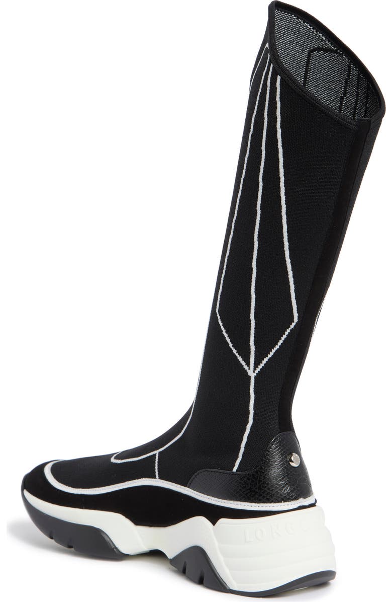 Longchamp Tall Shaft Tennis Boot, Alternate, color, Black