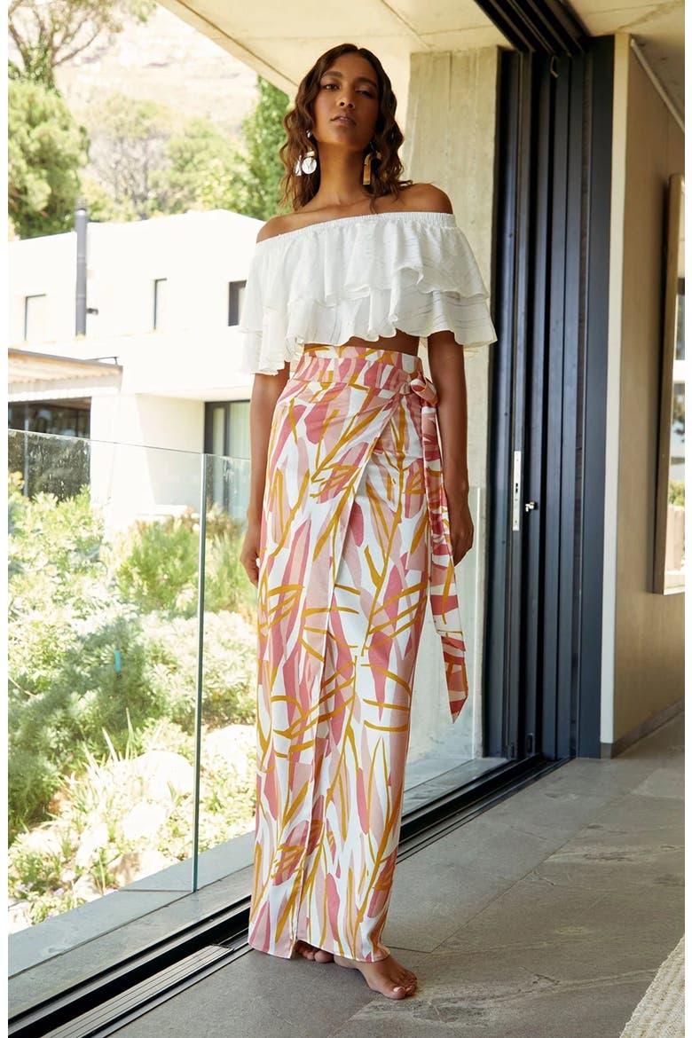 Seur Floral Skirt, Alternate, color, PINK
