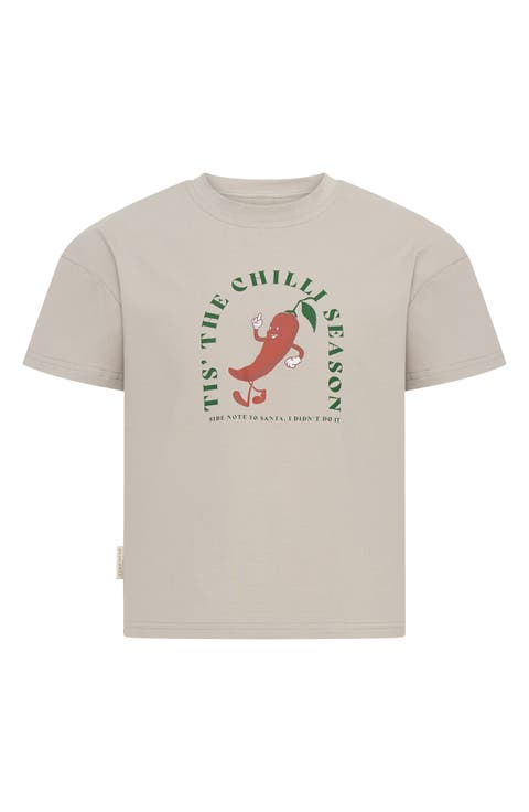 Kids' Chilli Graphic Drop Shoulder T-Shirt