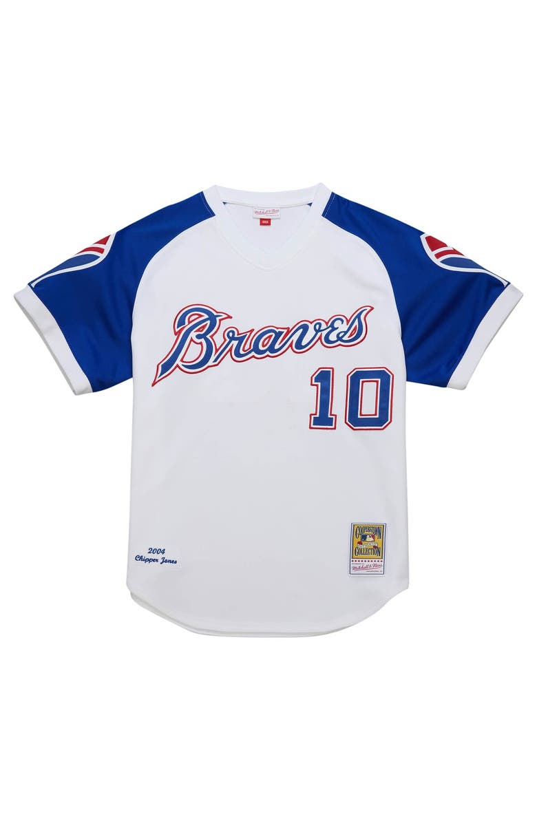 Mitchell & Ness Men's Mitchell & Ness Chipper Jones White Atlanta Braves 2004 Cooperstown Collection Authentic Throwback Jersey, Alternate, color, 