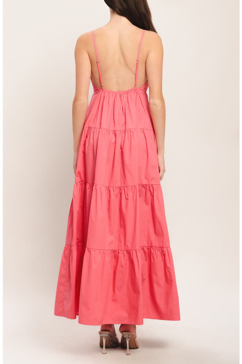 Sleeveless Tiered Maxi Dress, Alternate, color, CORAL