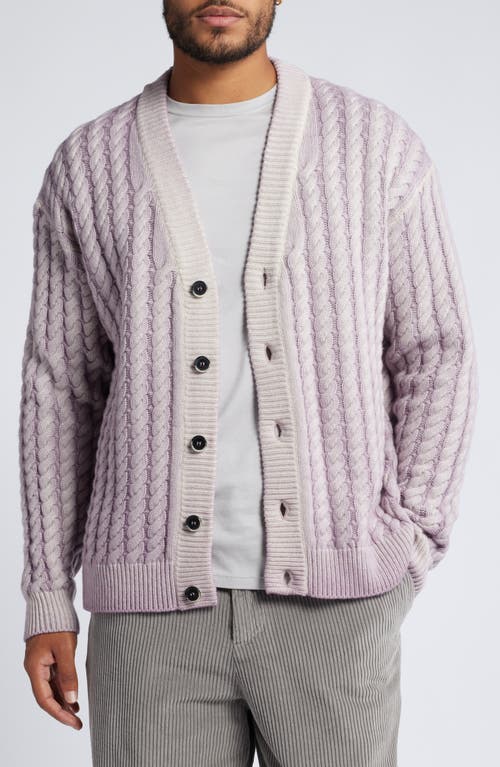 Barena Venezia Cable Knit Wool Blend Cardigan in Cardo 