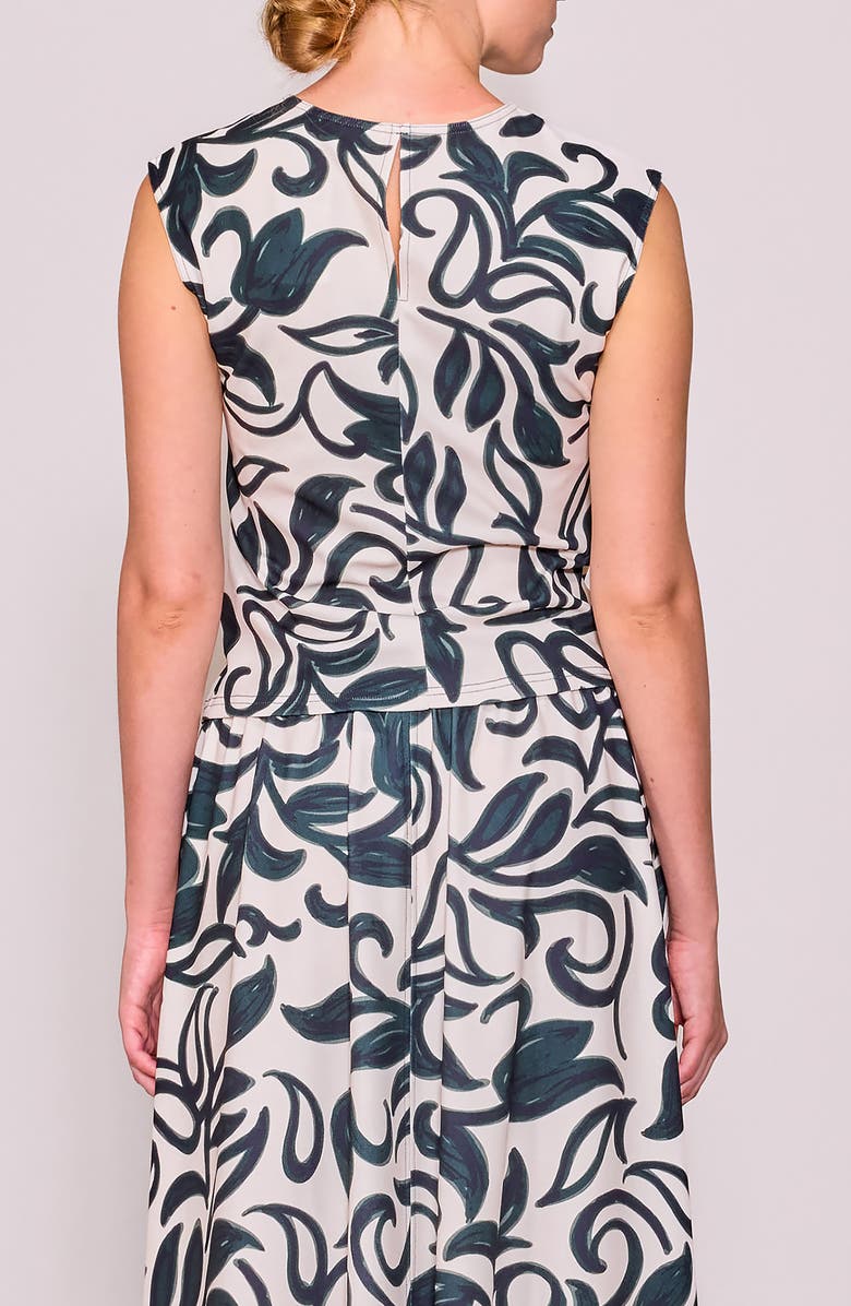 MELLODAY Sleeveless Paneled Crepe Top, Alternate, color, Ivory Navy