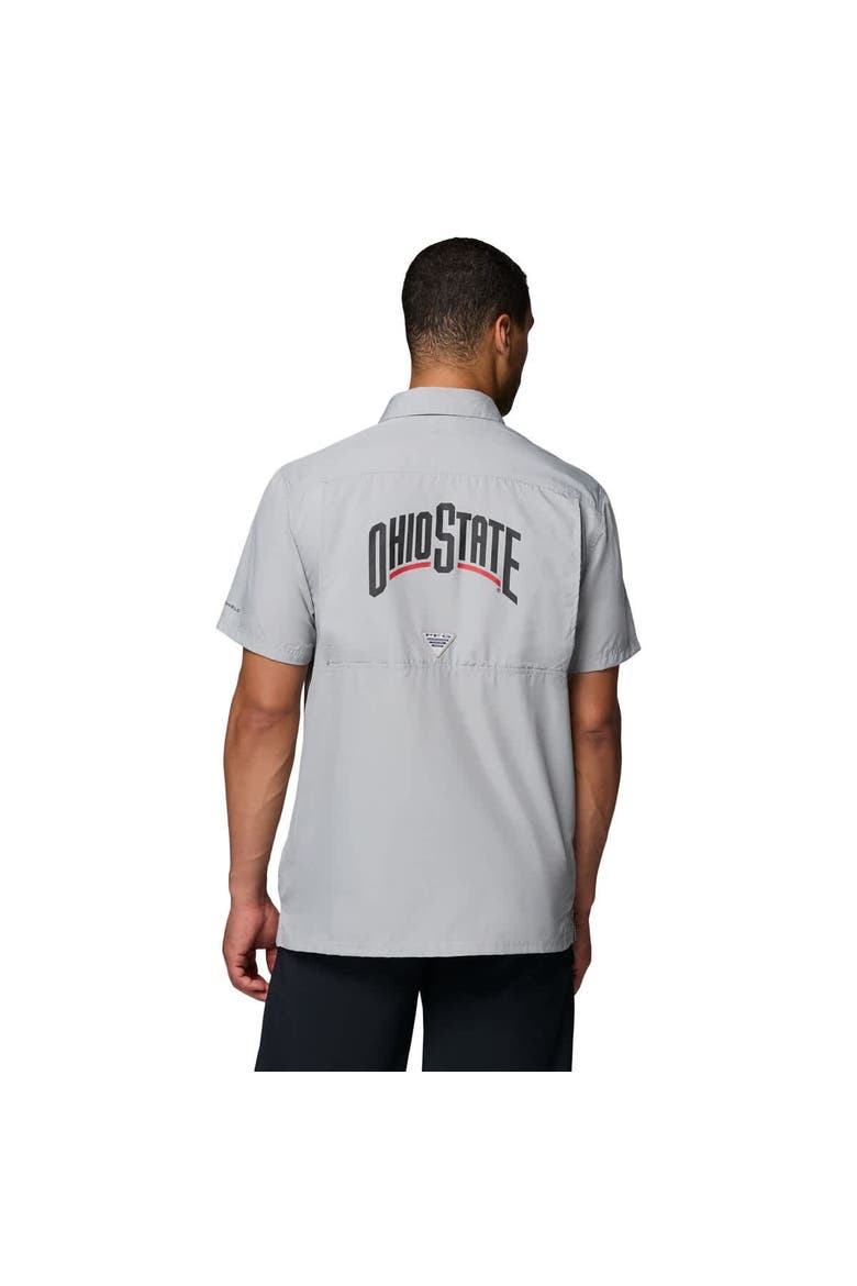 Men's Columbia Gray Ohio State Buckeyes Slack Tide Camp Button-Up Shirt, Alternate, color, Gray