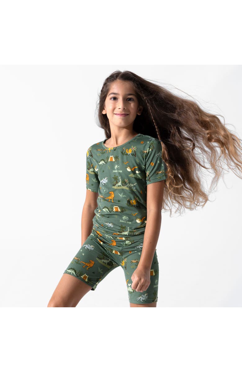 Bellabu Bear Jurassic Park Safari Kids 2-Piece Short Sleeve & Shorts Pajama Set, Alternate, color, Jurassic Park: Safari