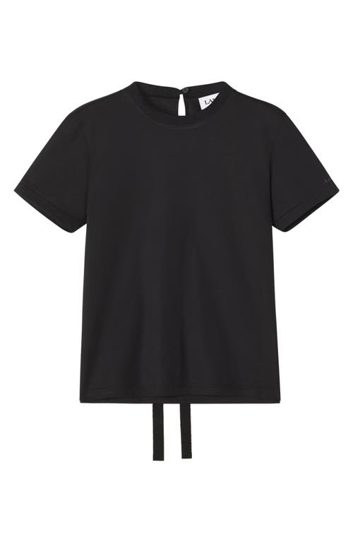 Lanvin Cotton T-shirt With Ribbon Detail In Black