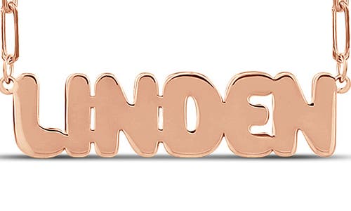 Shymi Bubble Letter Script Necklace In Brown