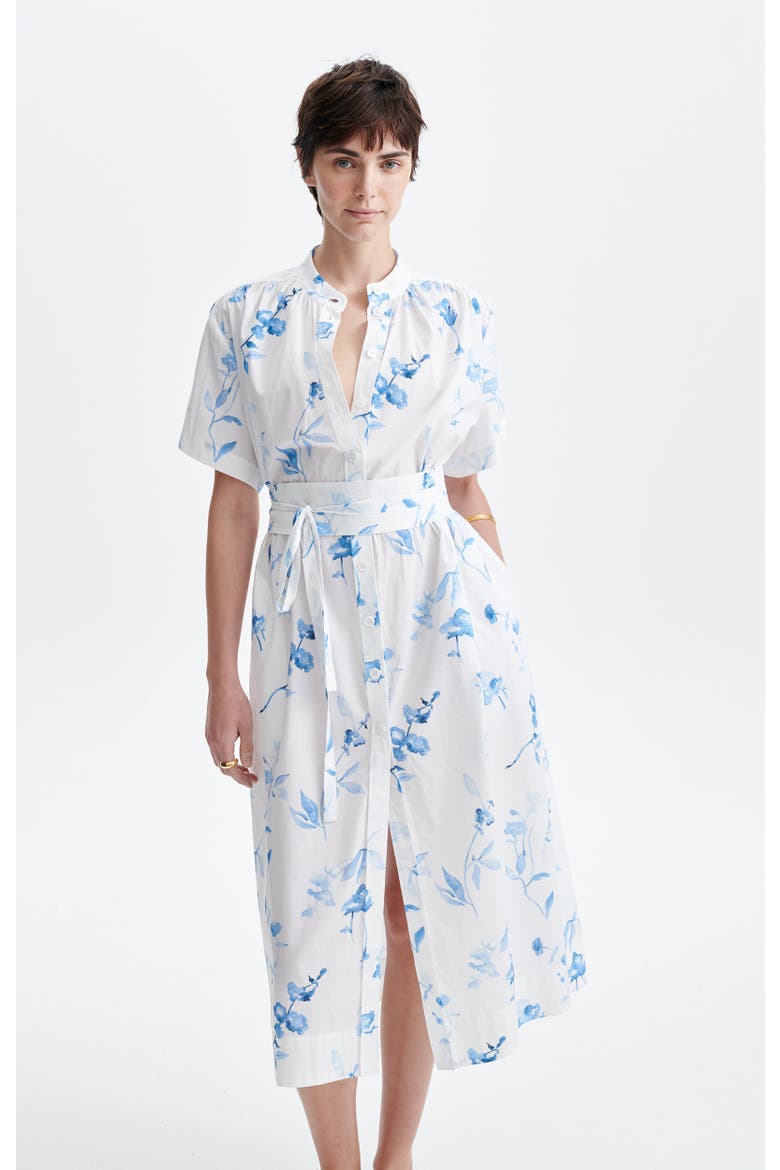 Ghala Floral Shirt Dress, Alternate, color, Ecru