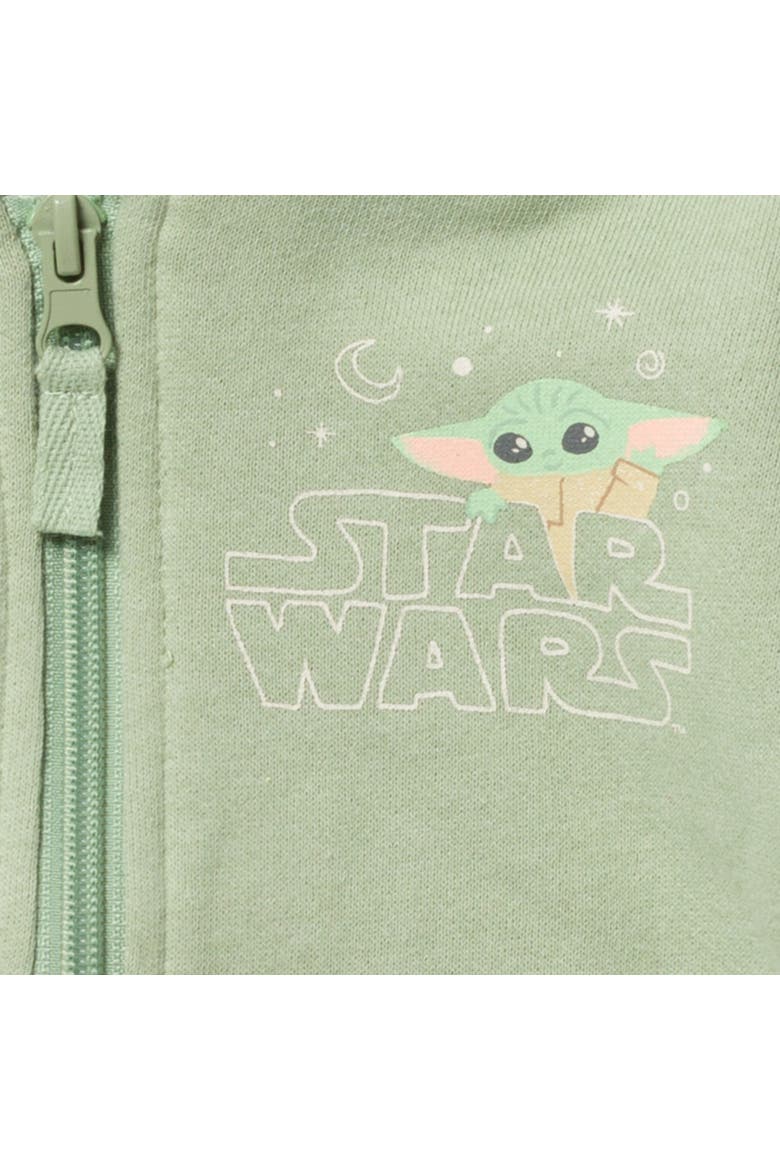 The Mandalorian Grogu Cosplay Fleece Zip-Up Hoodie, Alternate, color, Grogu Sage Green