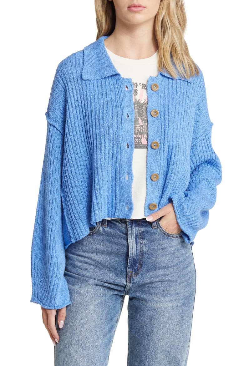 Aubrey Crop Cardigan, Main, color, BLUE