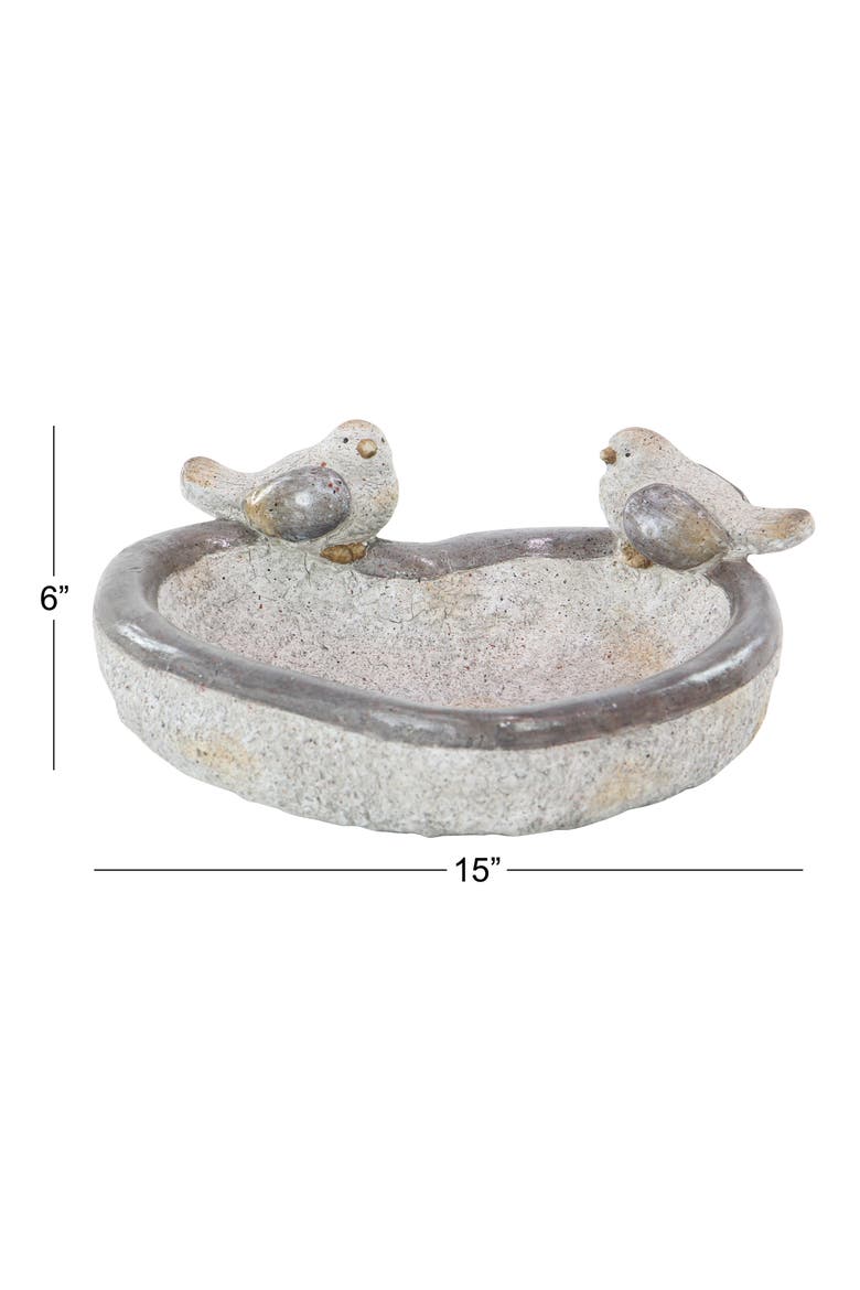 Country Polystone Bird Heart Bowl, Alternate, color, GRAY