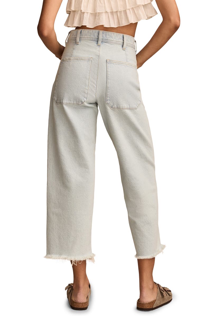 Lucky Brand Legend Frayed Patch Pocket Crop Wide Leg Jeans, Alternate, color,
